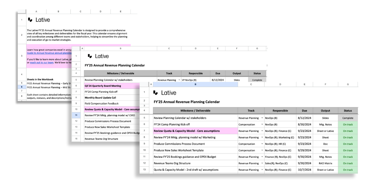 revenue planning calendar